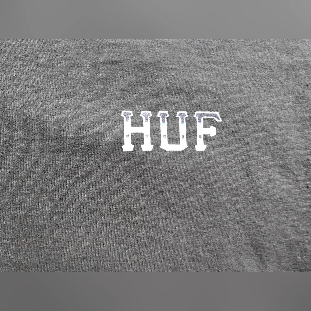 Huf Black Long Sleeve Shirt with Blue Rose Design - Picture 6 of 10